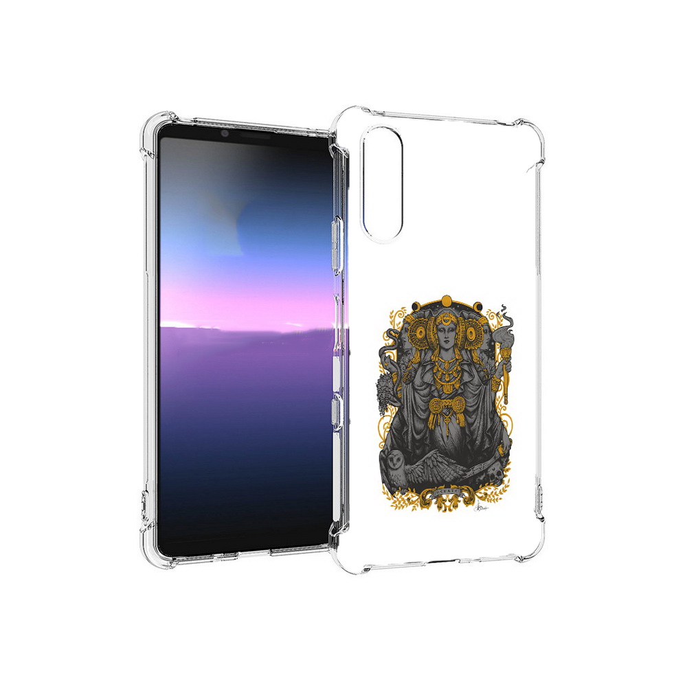 

Чехол MyPads Tocco для Sony Xperia 10 III божество с золотыми элементами, Прозрачный, Tocco