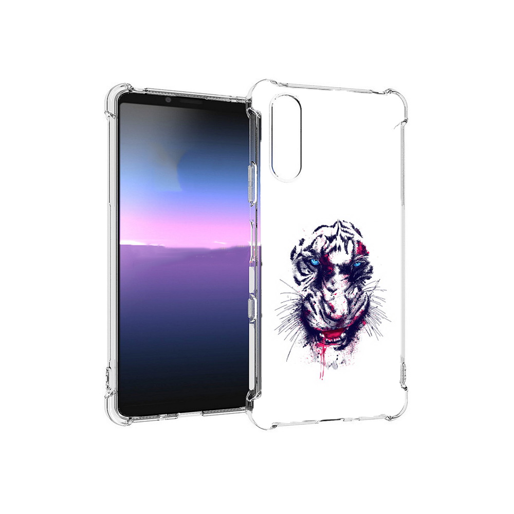 

Чехол MyPads Tocco для Sony Xperia 10 III безумный тигр (PT161504.223.228), Прозрачный, Tocco