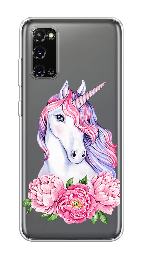 

Чехол на Samsung Galaxy S20 "Единорог с пионами", Розовый;белый;зеленый, 29250-1