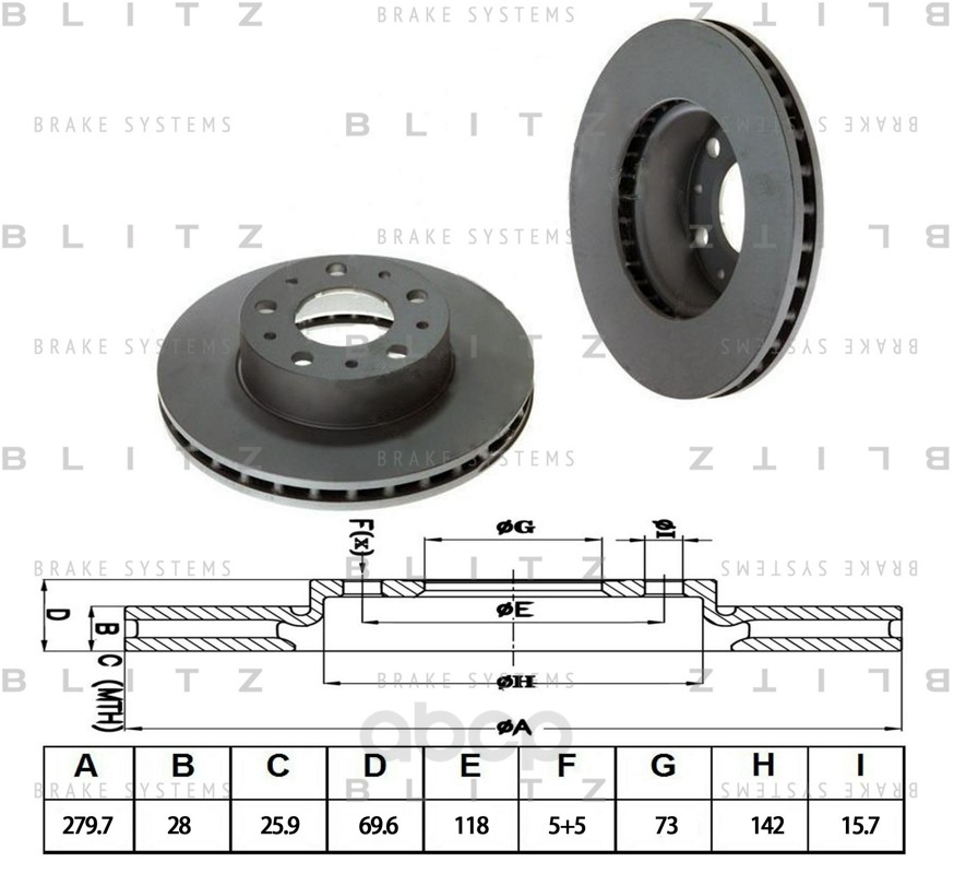 

Диск тормозной CITROEN Jumper 06->/FIAT Ducato 06->/PEUGEOT Boxer 06->