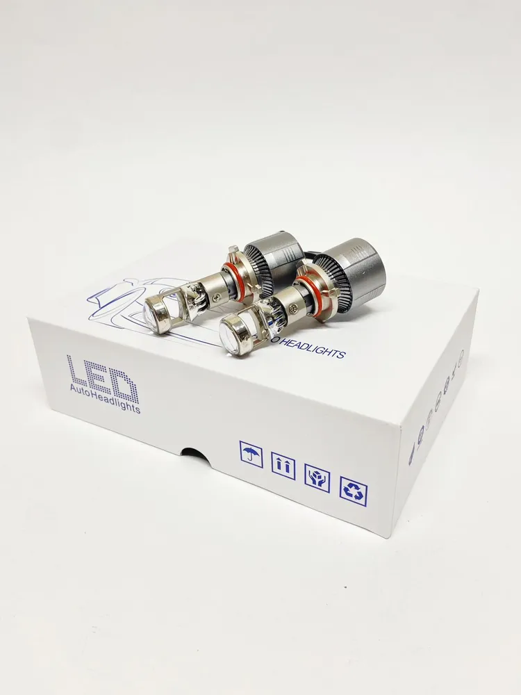 

Светодиодные лампы HB3 с линзой LED A80, мини bi-led линзы, комплект 2 шт., A80_HB3