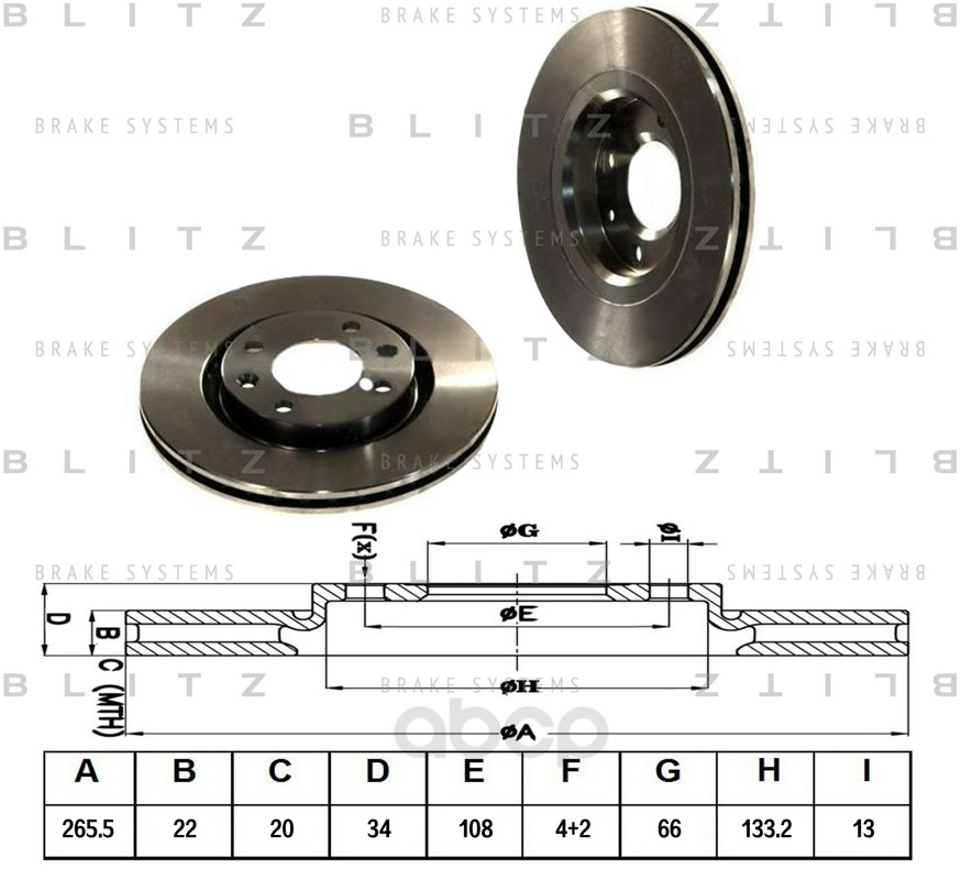 

BS0135_диск тормозной передний! Citroen C3/Xsara, Peugeot 206 1.1-2.0HDi 96>