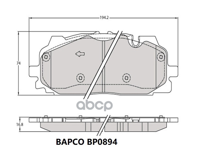 

Тормозные колодки BAPCO передние дисковые BP0894