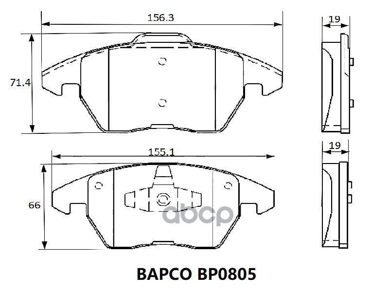 Тормозные колодки BAPCO передние дисковые BP0805