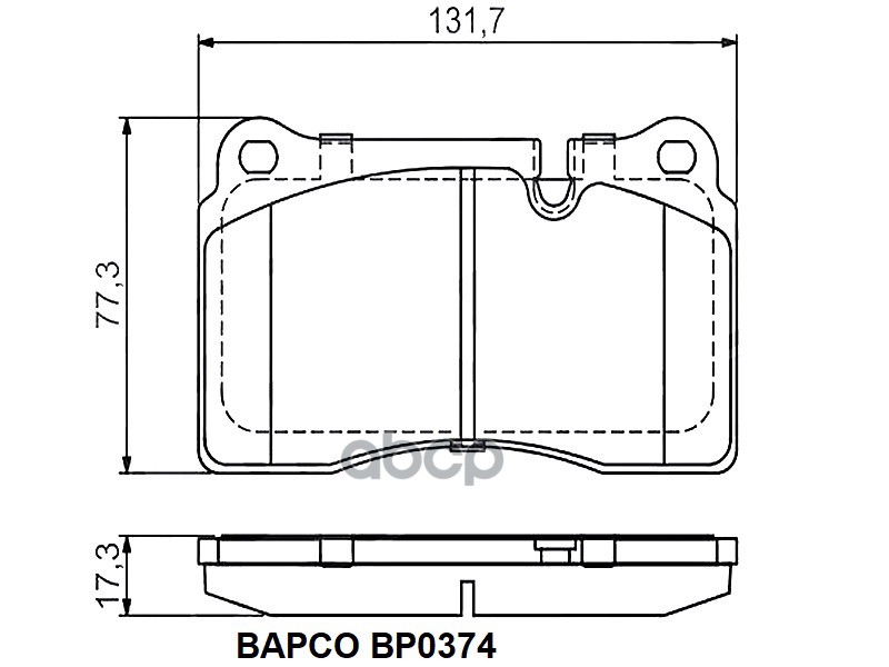 Тормозные колодки BAPCO передние дисковые BP0374