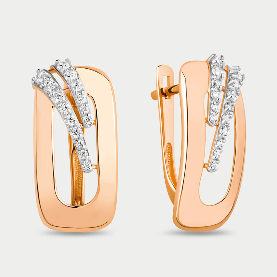

Серьги из розового золота Династия 020952-1102, фианит, 020952-1102