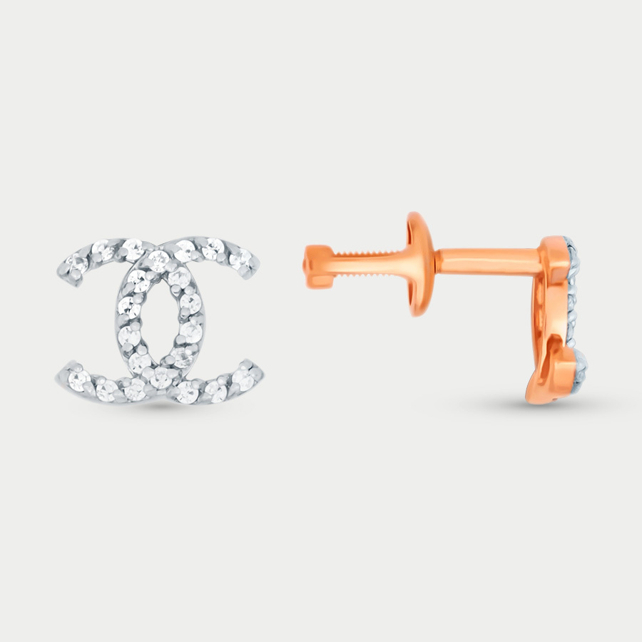 

Серьги из розового золота Династия 001362-1102, фианит, 001362-1102