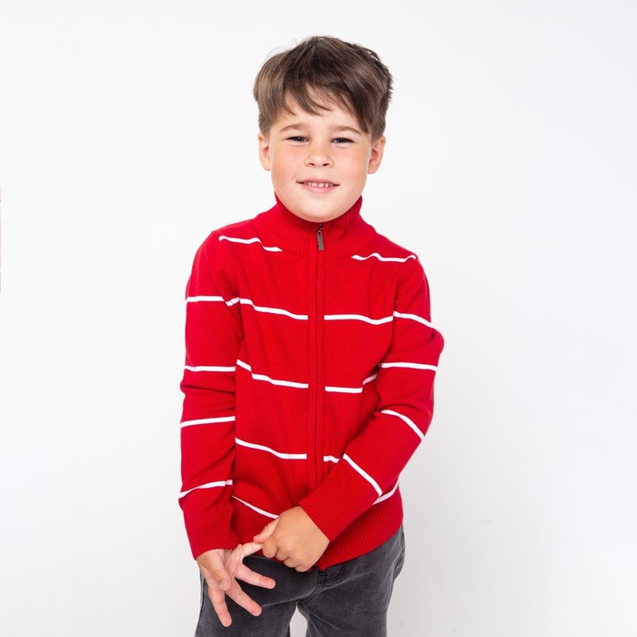 Джемпер для мальчика, цвет красный/белый МИКС, рост 116 см (6 лет)