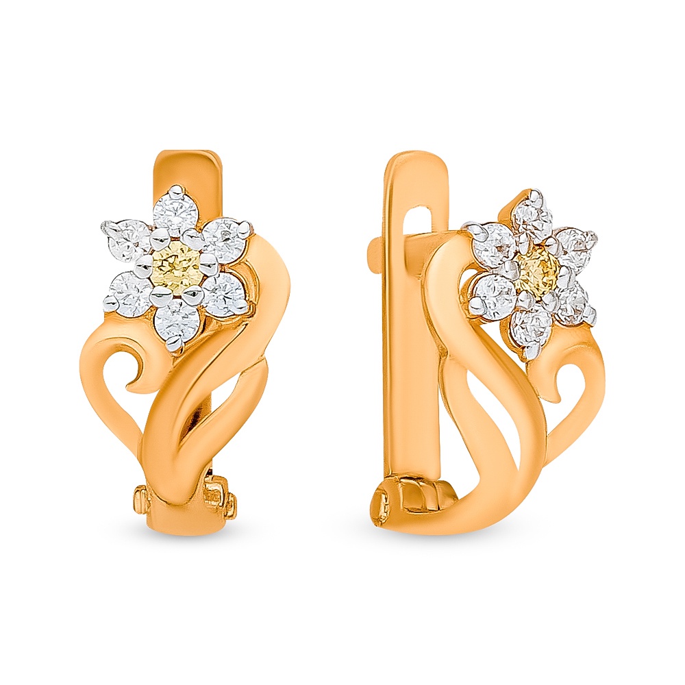 

Серьги из красного золота 585Gold 602001285, фианит, 602001285