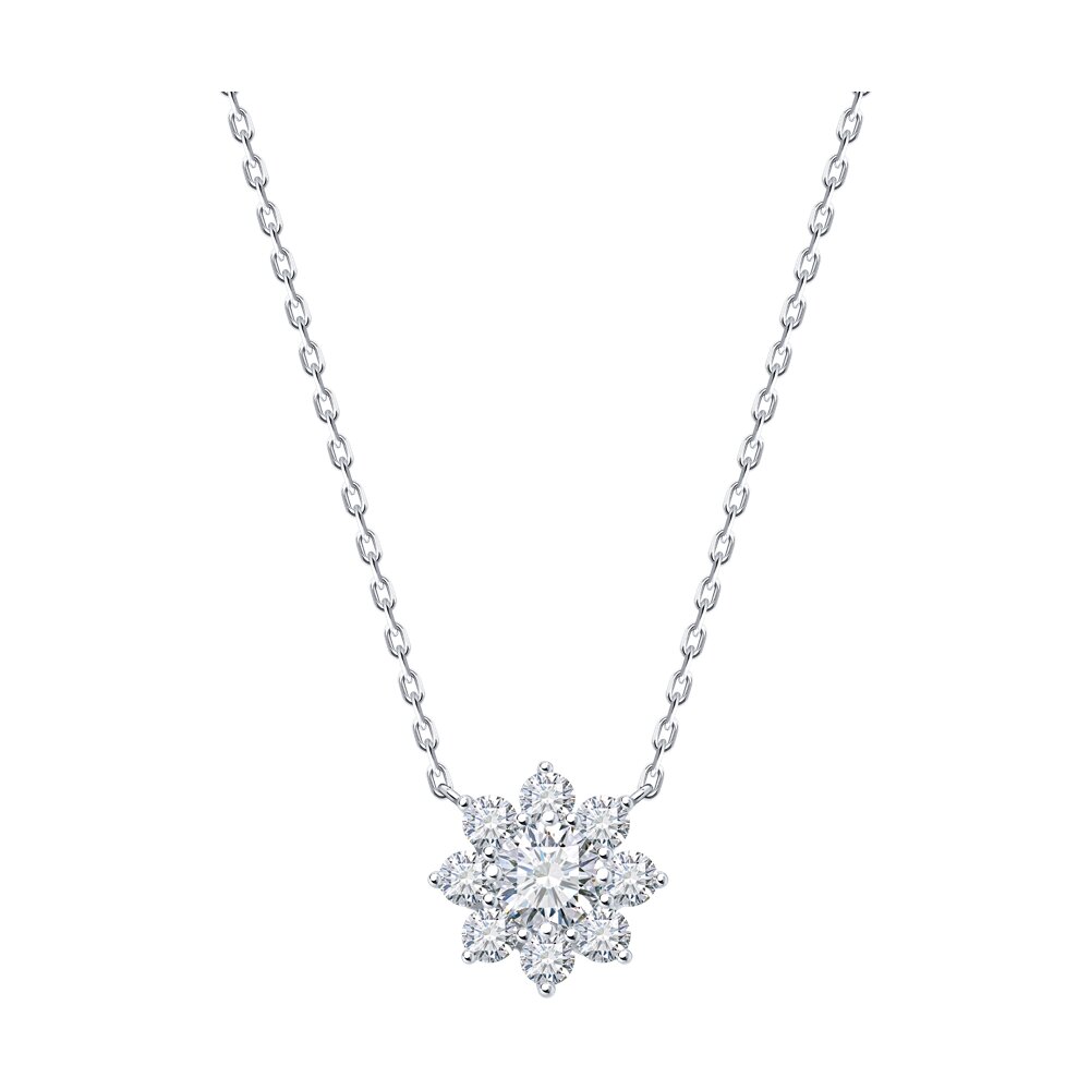 

Колье из серебра 40-45 см SOKOLOV 94070887-91, фианит, 94070887-91