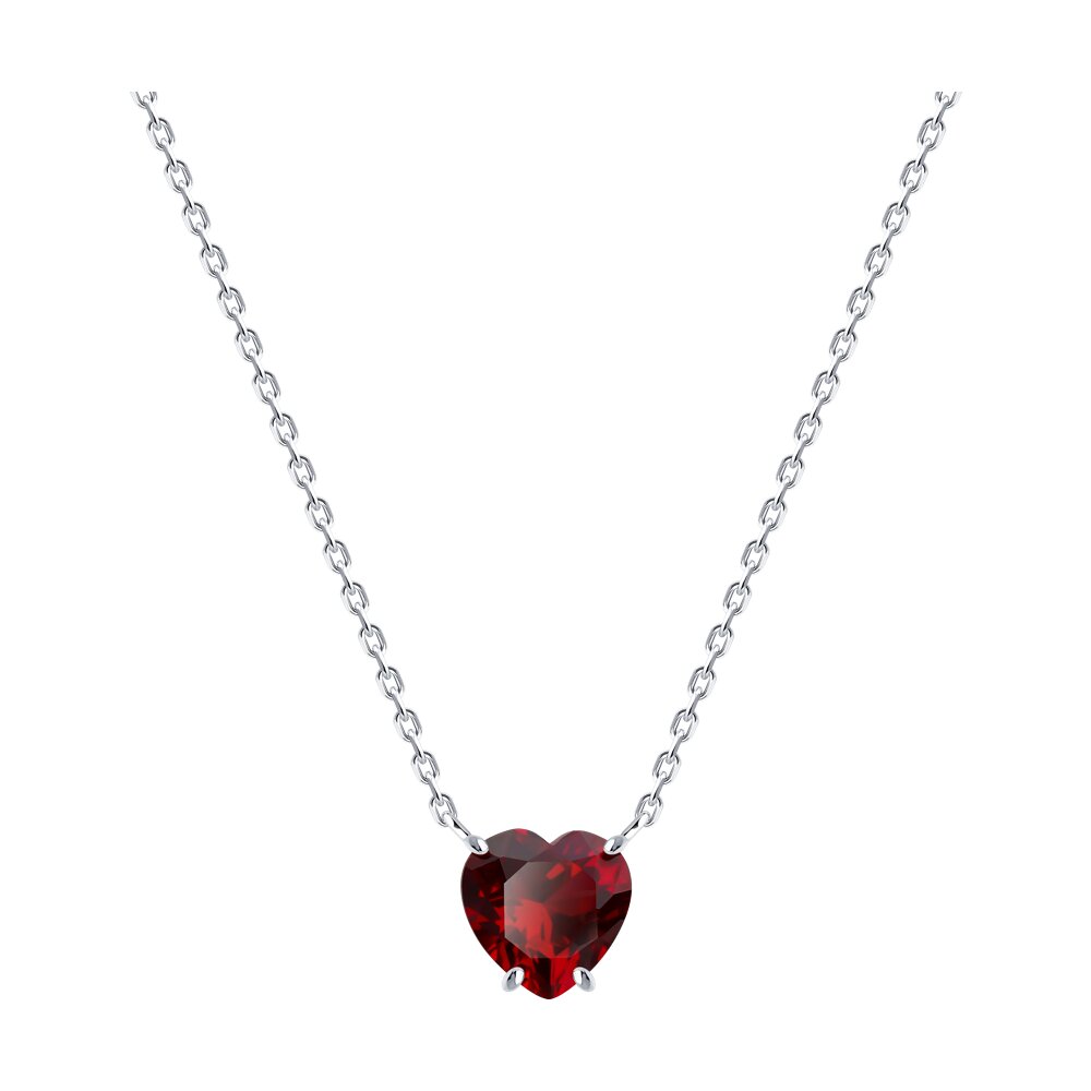 

Колье из серебра 40-45 см SOKOLOV 94071084, корунд искусственный, 94071084