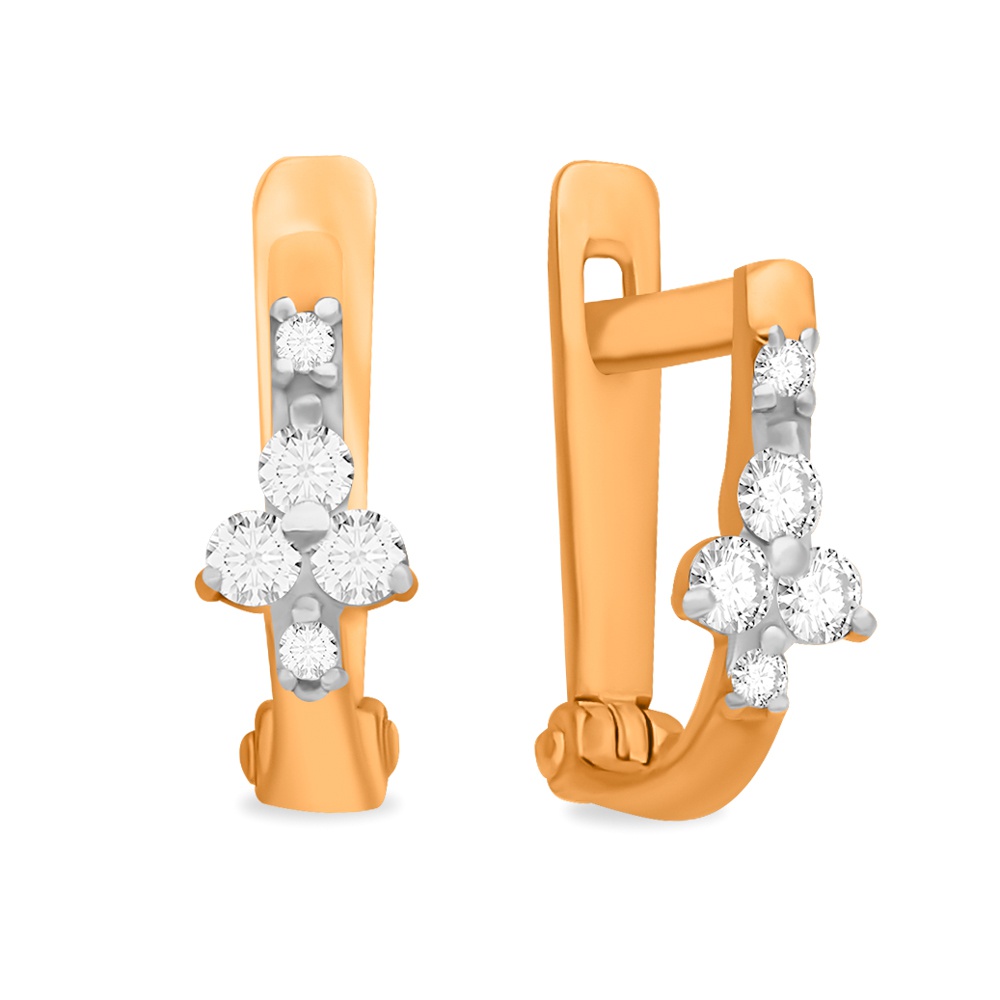 

Серьги из красного золота 585Gold 602001337, фианит, 602001337