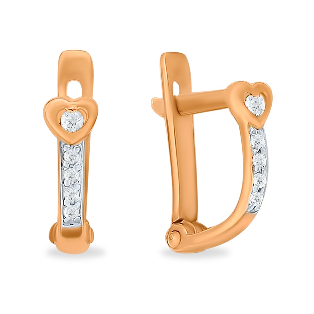 

Серьги из красного золота 585Gold 602001334, фианит, 602001334