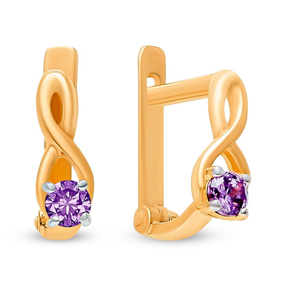 

Серьги из красного золота 585Gold 602001332, фианит, 602001332