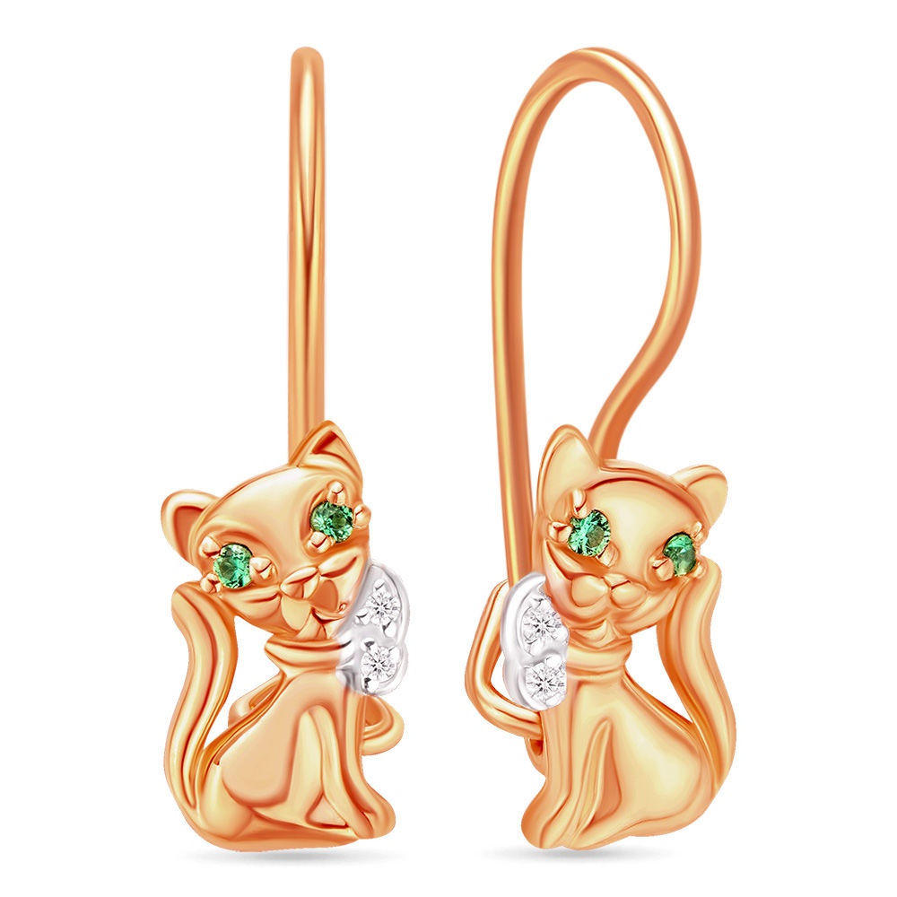 

Серьги из красного золота 585Gold 602001275, фианит, 602001275