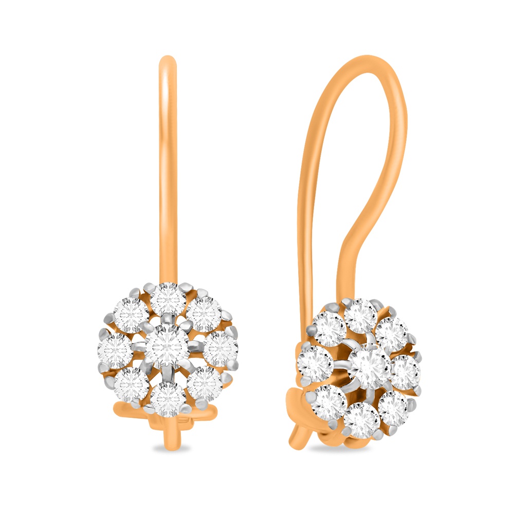 

Серьги из красного золота 585Gold 602001271, фианит, 602001271