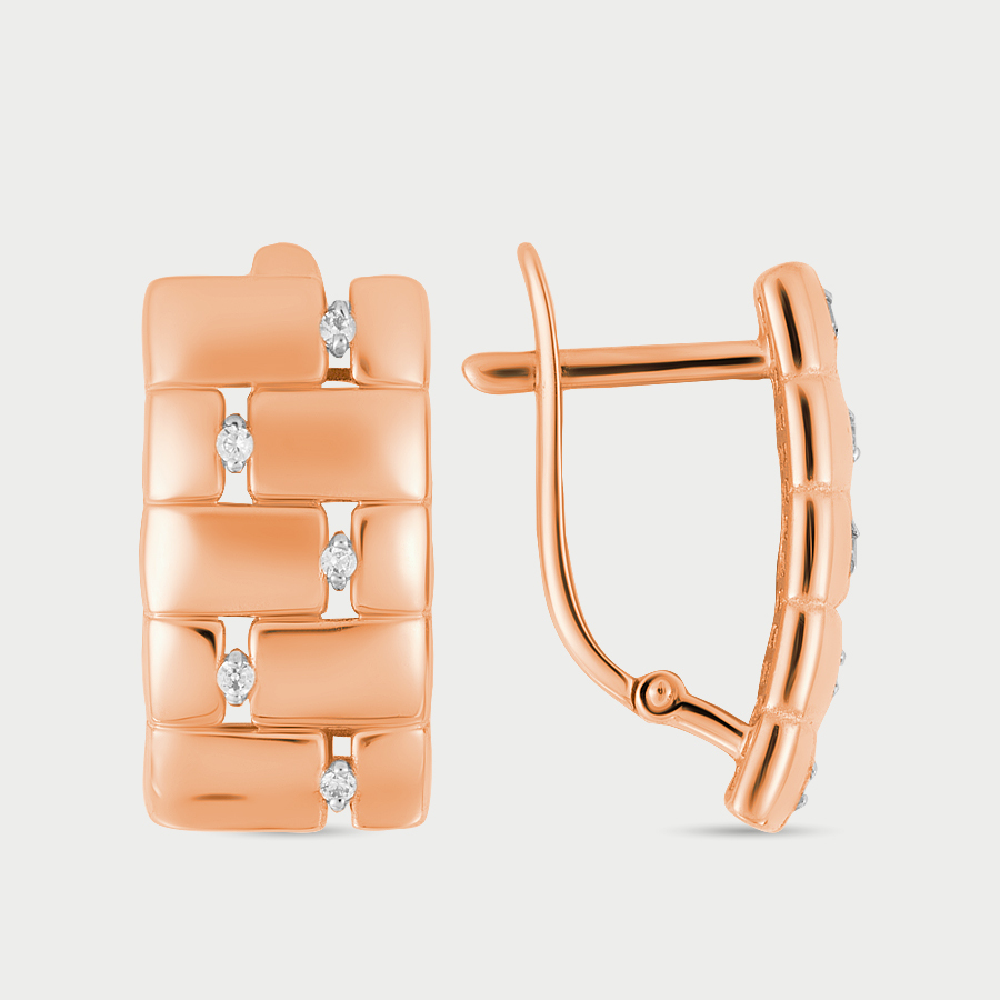 

Серьги из розового золота Династия 901552-1102, фианит, 901552-1102