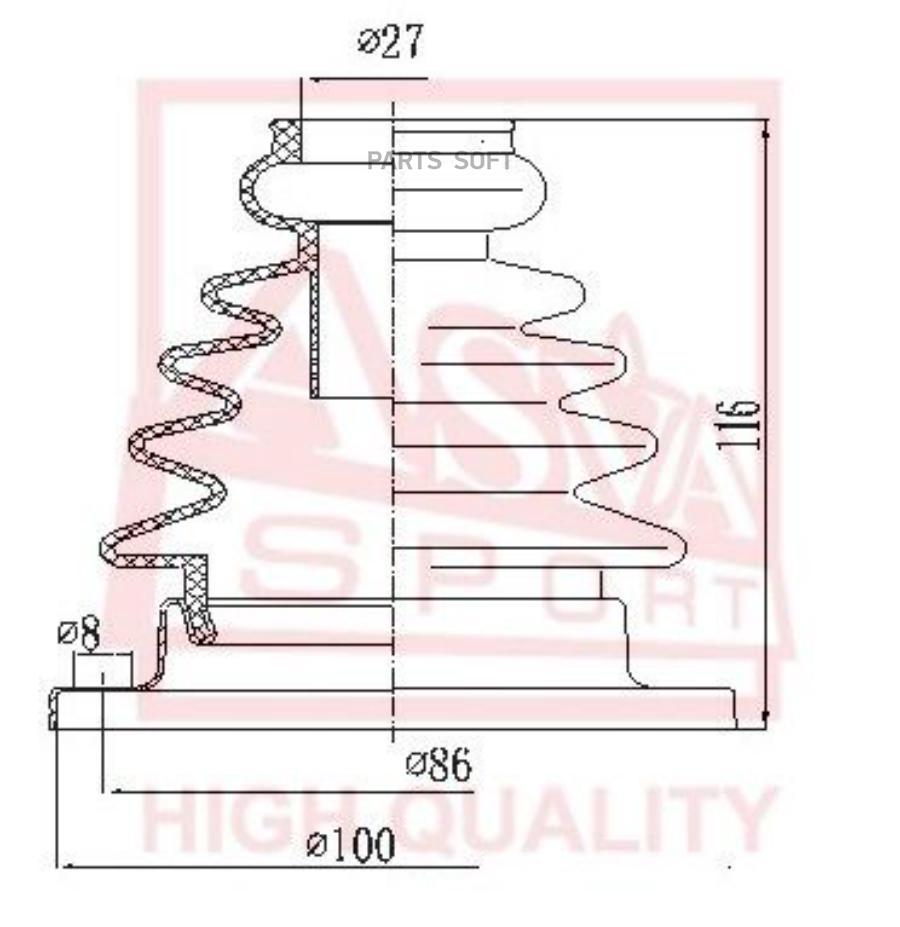 

Пыльник ШРУСа (К-кт без смазки) 21x94x99