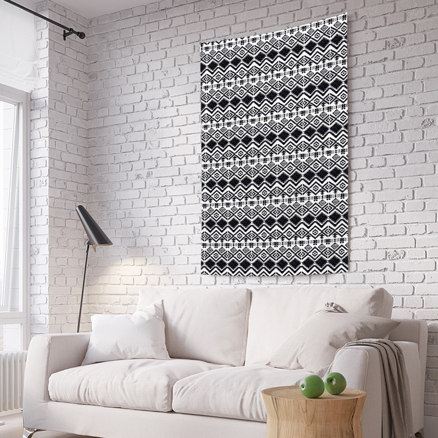 

Вертикальное фотопанно на стену JoyArty Этнический орнамент моно 150x200 см, Этнический орнамент моно