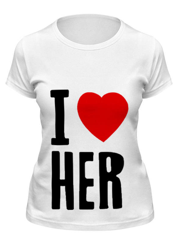 

Футболка женская Printio I love her белая 2XL, Белый, I love her