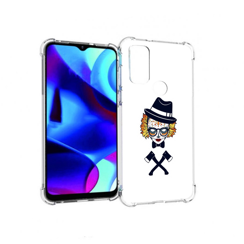 

Чехол MyPads Tocco для Motorola Moto G девушка в маске с топорами рисунок, Прозрачный, Tocco