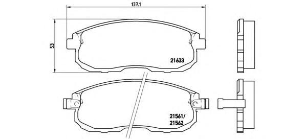 

Колодки тормозные дисковые передн, INFINITI: I30 3.0 97- \ NISSAN: 180 SX 2.0 Turbo 88-94,