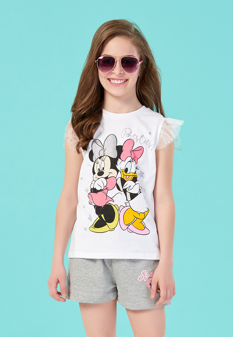 фото Футболка детская minnie mouse ss21d36001248 белый р.152