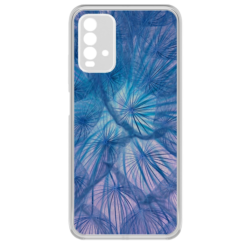 фото Чехол-накладка krutoff clear case синий одуванчик для xiaomi redmi 9t