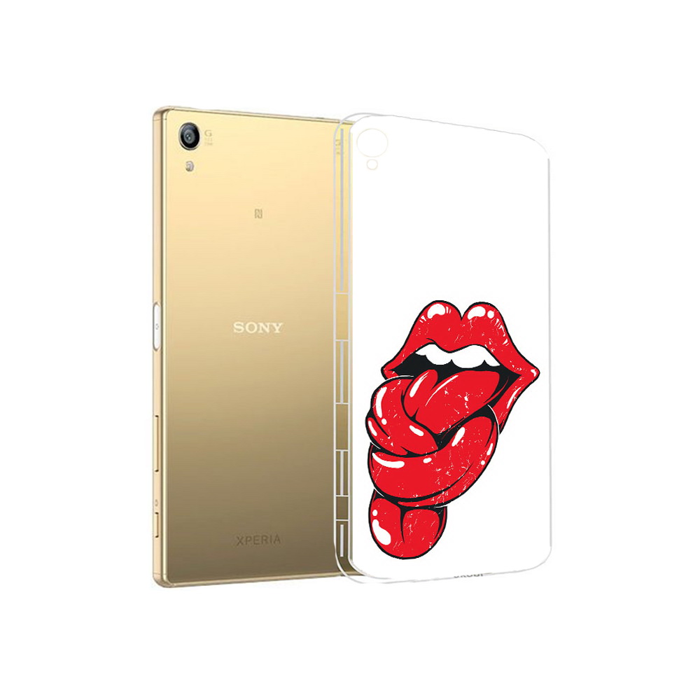 

Чехол MyPads Tocco для Sony Xperia Z5 Premium яркие губы с языком (PT23243.222.705), Прозрачный, Tocco