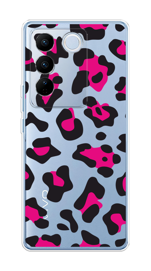 

Чехол на Vivo V27/V27 Pro "Pink cow spots", Черный;розовый, 268450-1