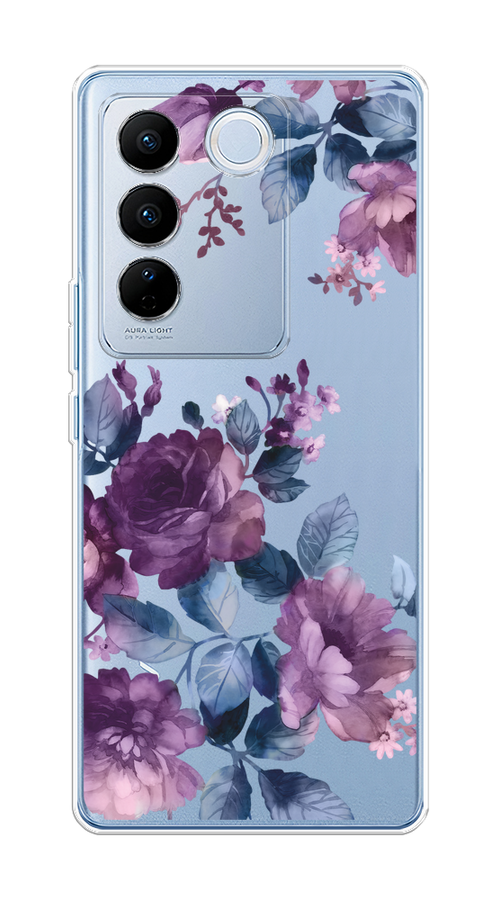 

Чехол на Vivo V27/V27 Pro "Purple Blossoms", Синий;фиолетовый, 268450-1