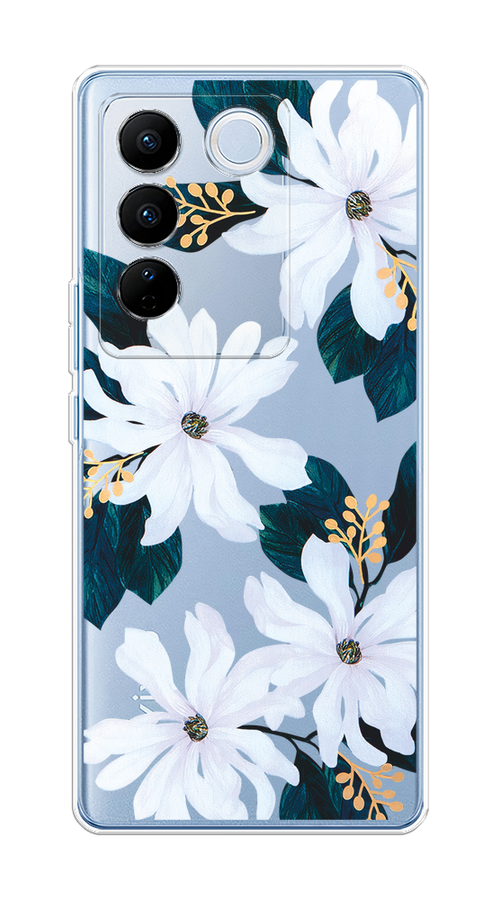 

Чехол на Vivo V27/V27 Pro "Delilah Flower", Зеленый;белый, 268450-1