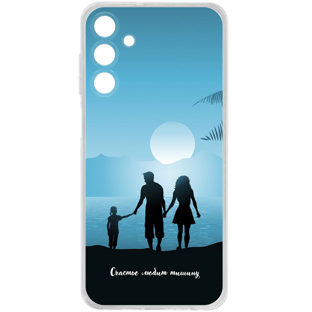 

Чехол-накладка Krutoff Clear Case Счастье любит тишину для Samsung Galaxy A15 4G (A155), Прозрачный