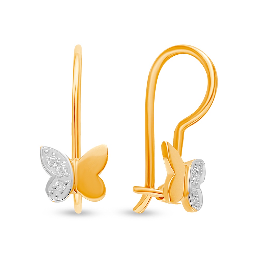 

Серьги из красного золота 585Gold 602001309, фианит, 602001309