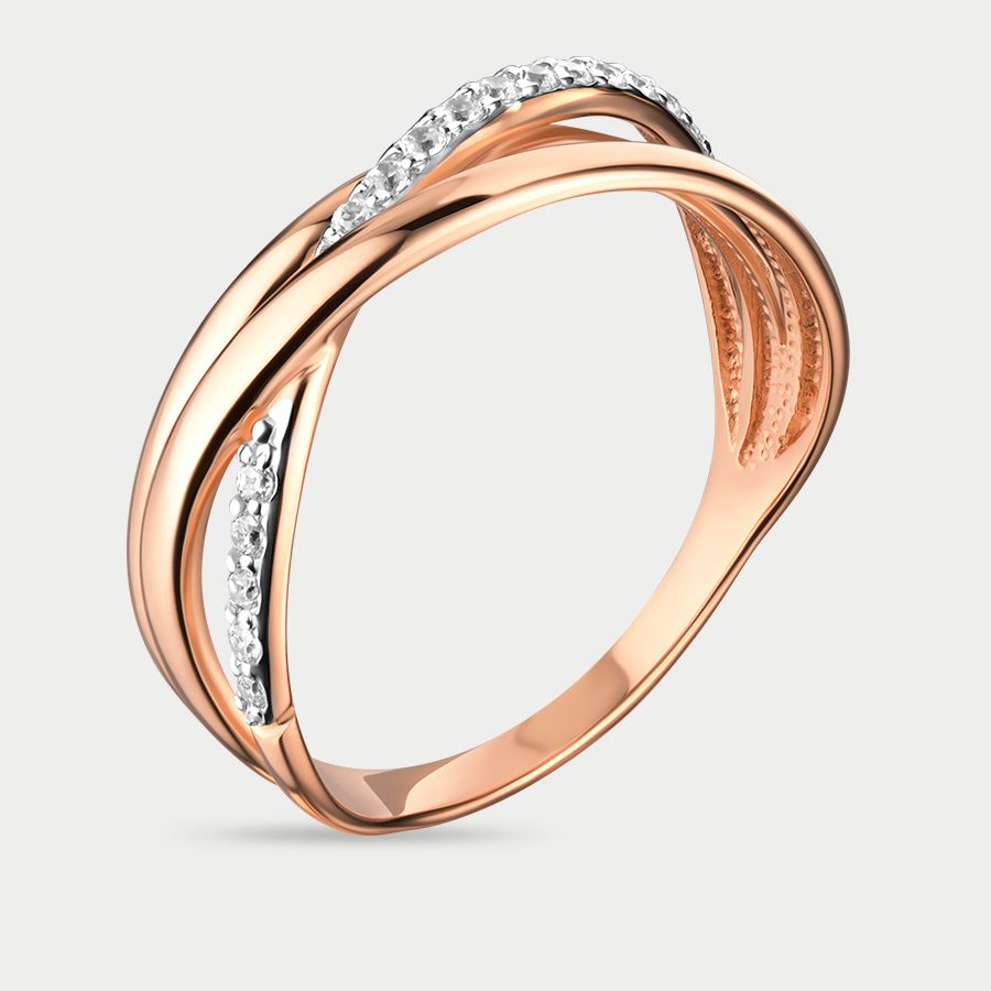 Кольцо из розового золота р. 20,5 Delta 118448, фианит