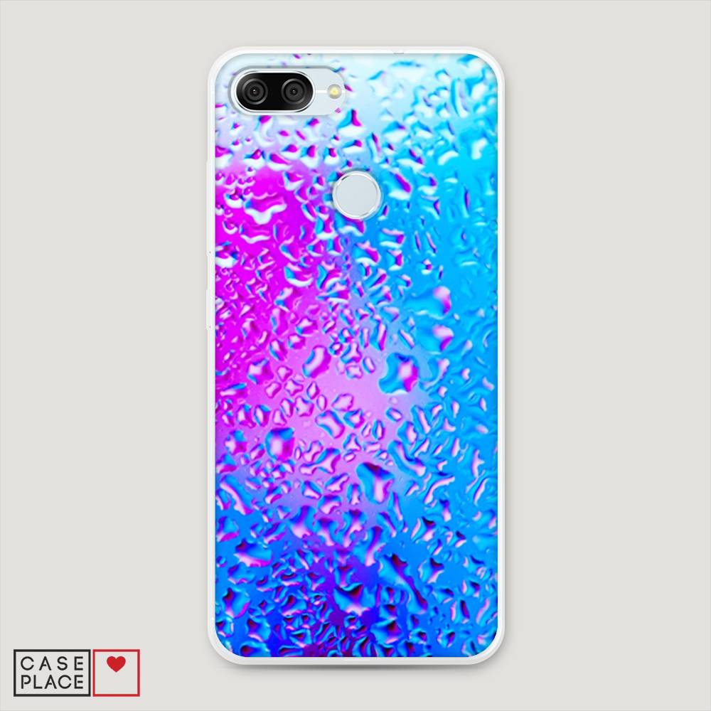 

Чехол на ASUS ZenFone Max Plus M1 ZB570TL "Капли на стекле", Голубой;розовый, 43050-3
