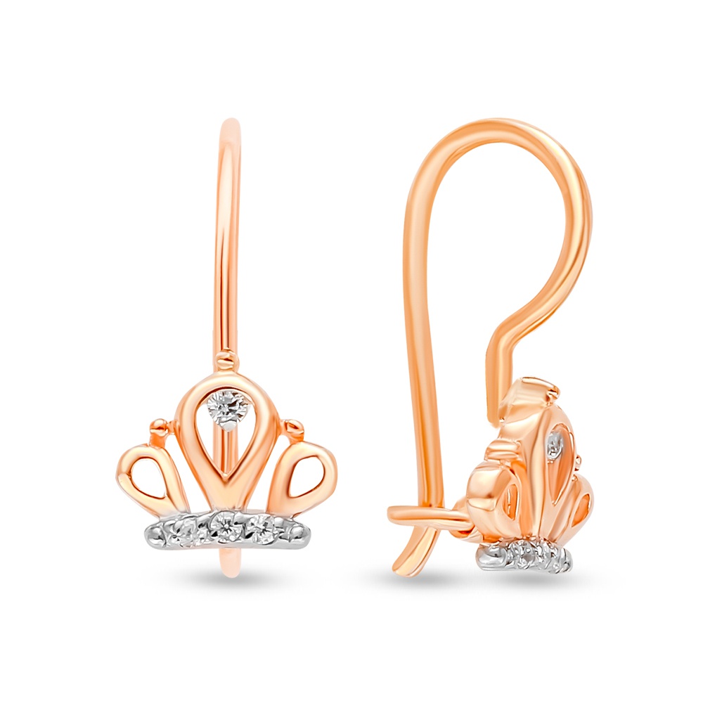 

Серьги из красного золота 585Gold 602001295, фианит, 602001295