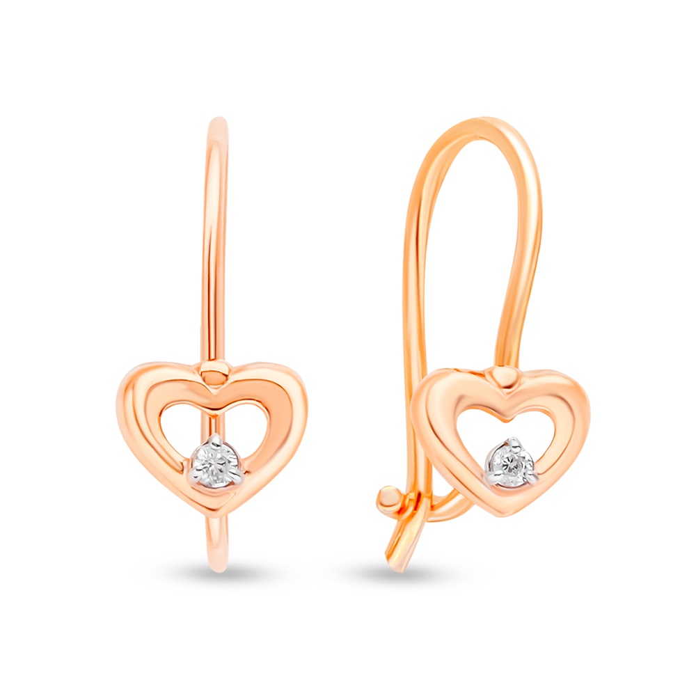 

Серьги из красного золота 585Gold 602001267, фианит, 602001267