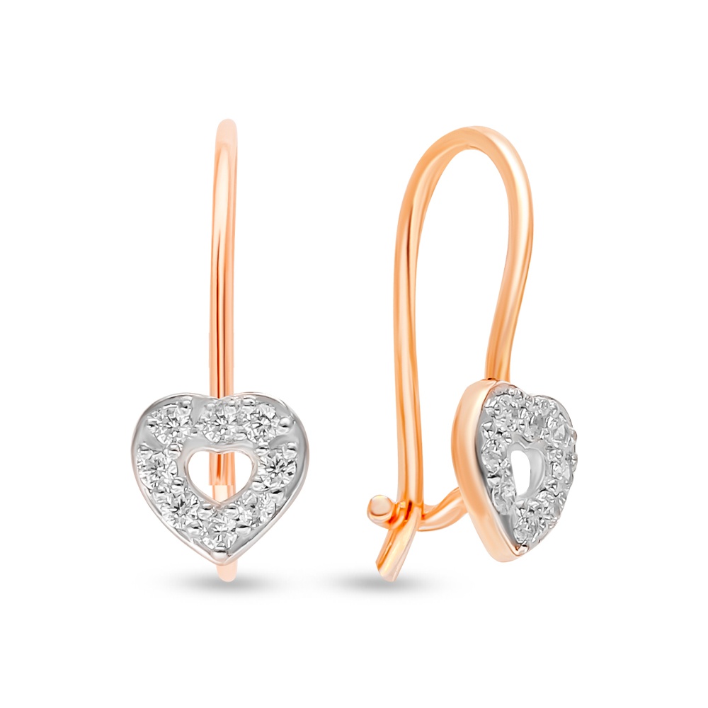 

Серьги из красного золота 585Gold 602001266, фианит, 602001266