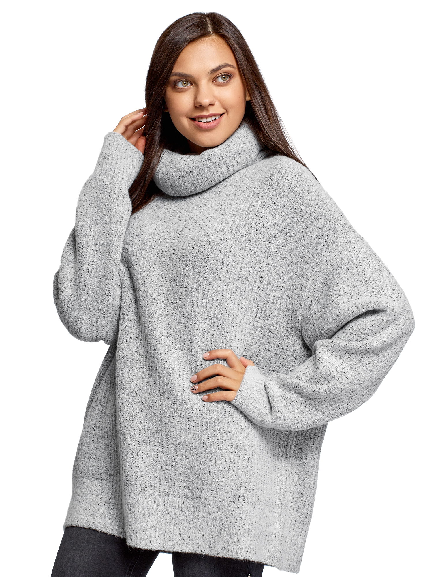 фото Свитер женский oodji 64405094 серый 2xl