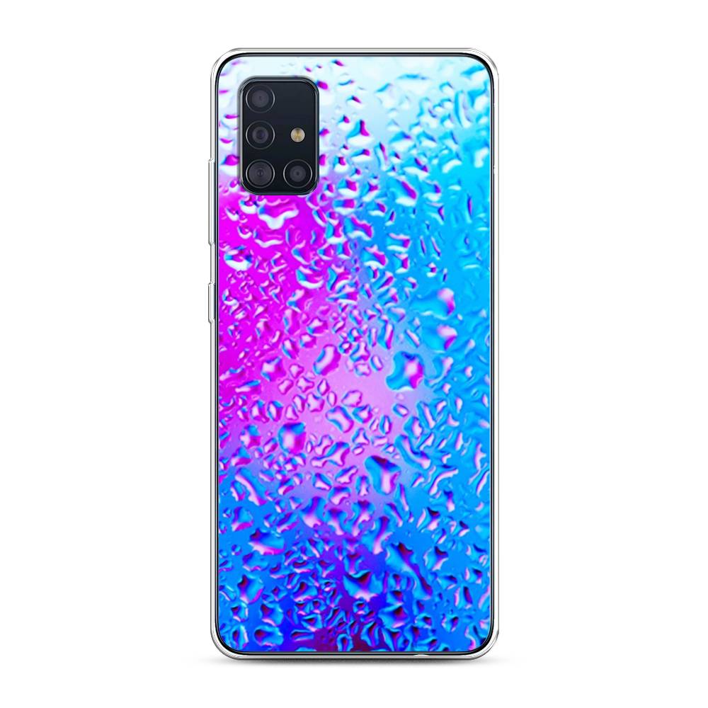 

Чехол на Samsung Galaxy A51 "Капли на стекле", Голубой;розовый, 28950-3