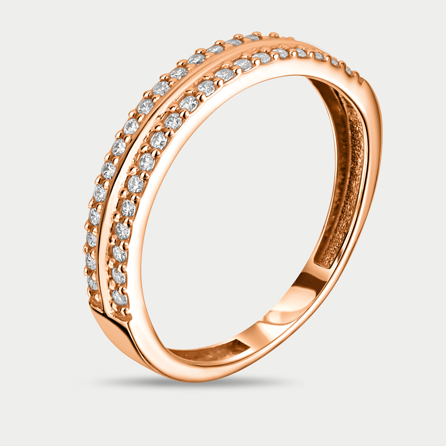 Кольцо из розового золота р. 17,5 Магнат 12930, фианит