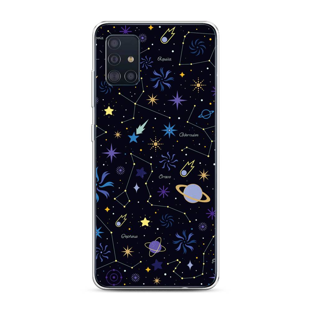 

Чехол на Samsung Galaxy A51 "Цветной космос", Желтый, 28950-2