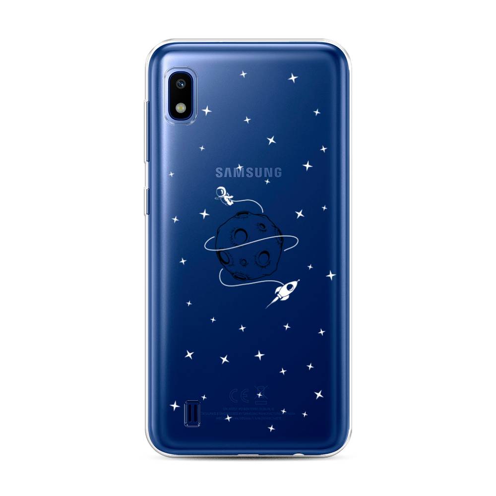 

Чехол на Samsung Galaxy A10 "Полет вокруг луны", Белый;серый;черный, 27950-2