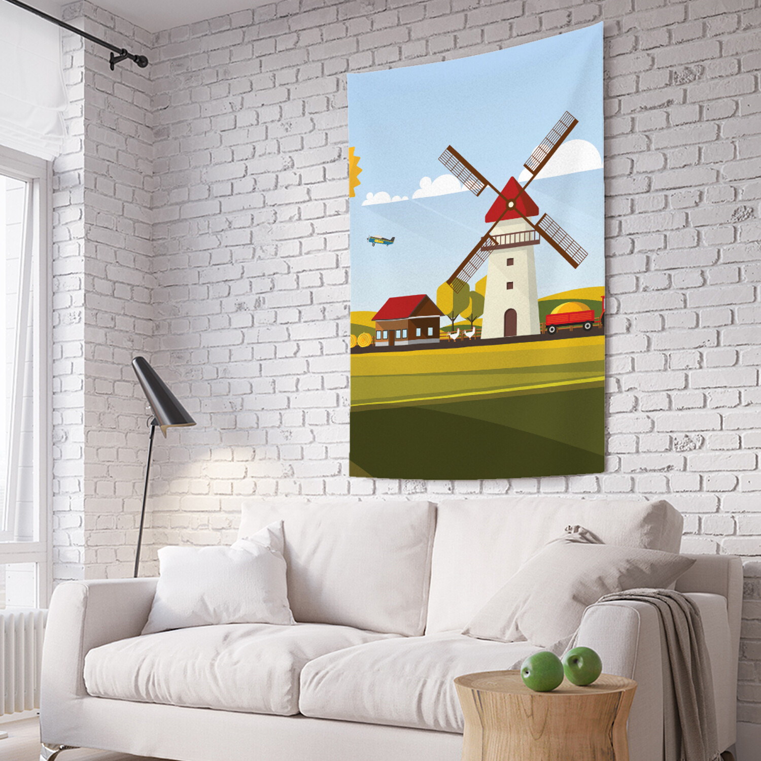 

Вертикальное фотопанно на стену JoyArty Мельница на ферме 150x200 см, Мельница на ферме