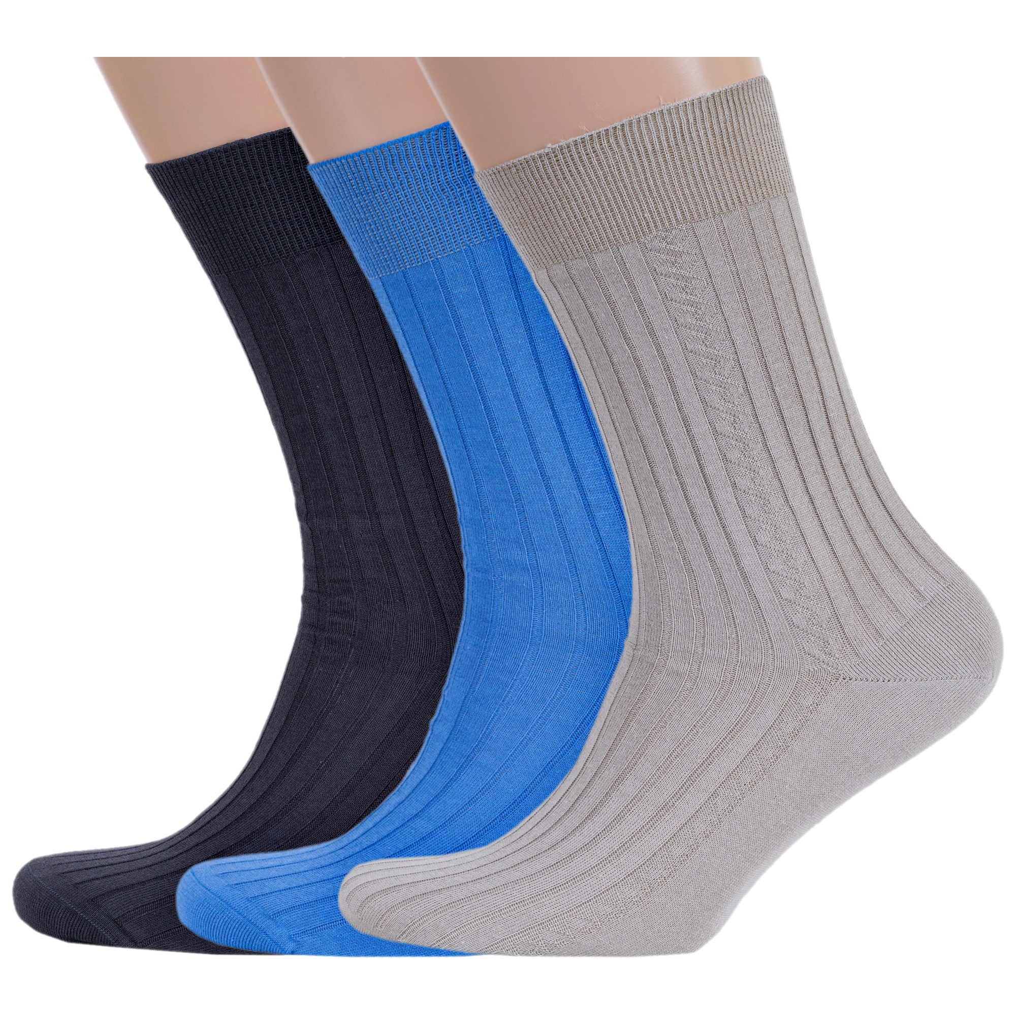 

Комплект носков мужских Rusocks 3-М3-11001 разноцветных 25, Серый;голубой;бежевый, 3-М3-11001