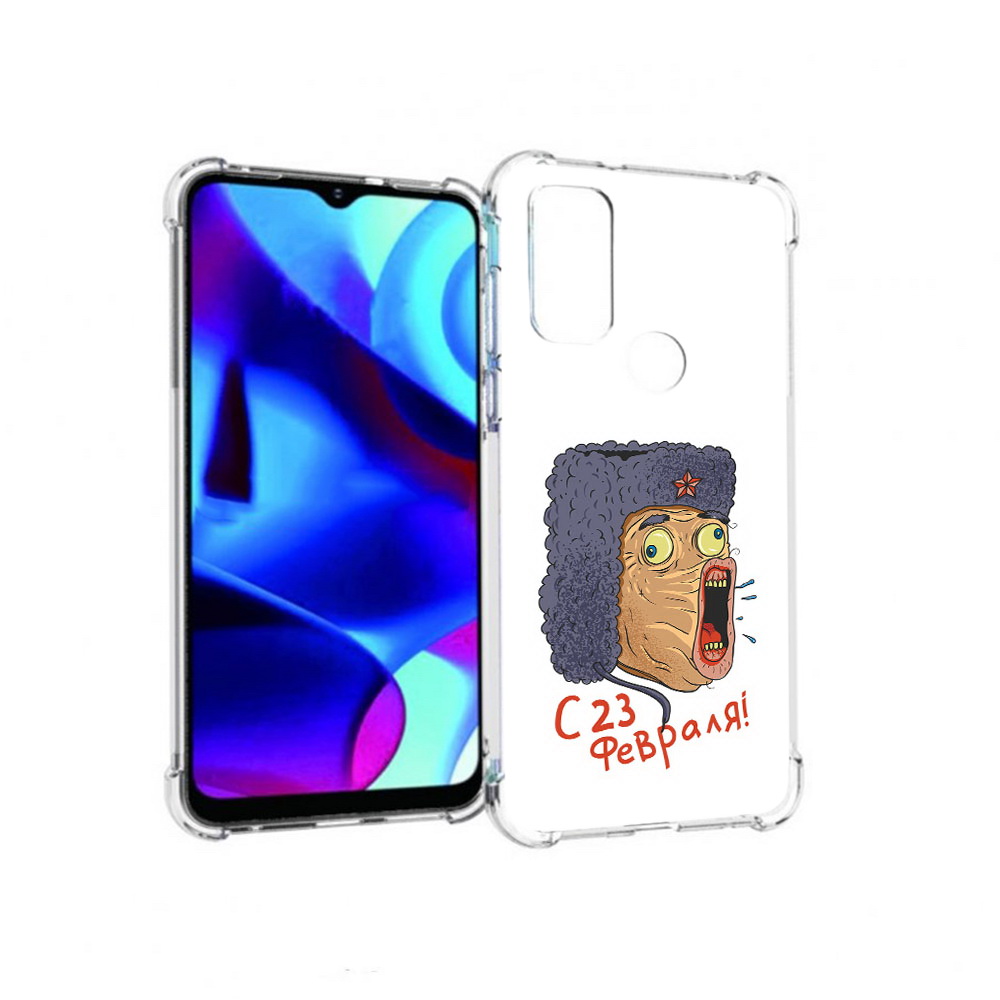 

Чехол MyPads Tocco для Motorola Moto G 23 февраля смешная эмоция (PT227075.349.15), Прозрачный, Tocco