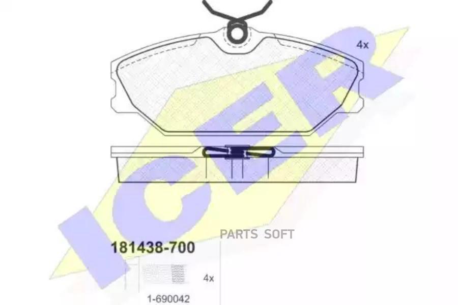 

Колодки Передние Renault Megane Classic Icer 181438-700 Icer арт. 181438-700