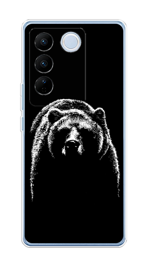 

Чехол на Vivo V27/V27 Pro "Медведь в ночи", Белый;черный, 268450-1