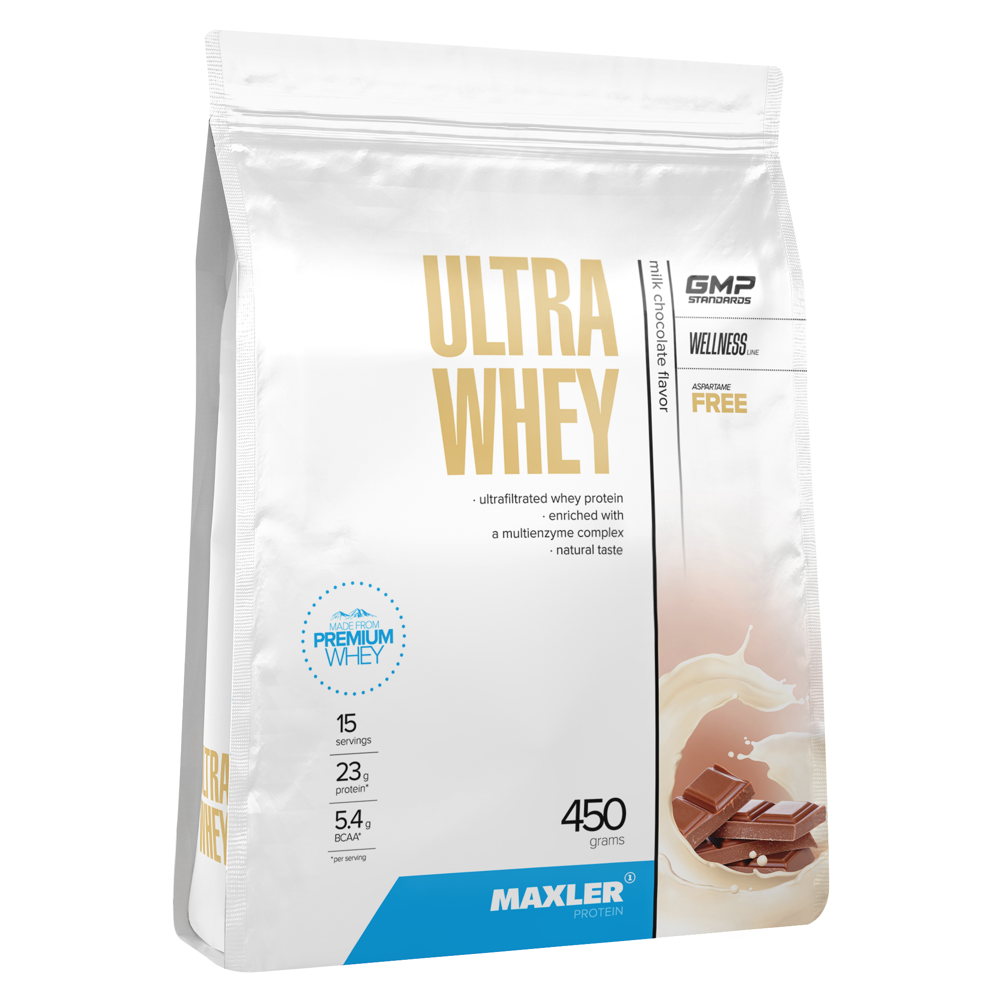 

Протеин сывороточный Maxler Ultra Whey, 450 гр (пакет) - молочный шоколад